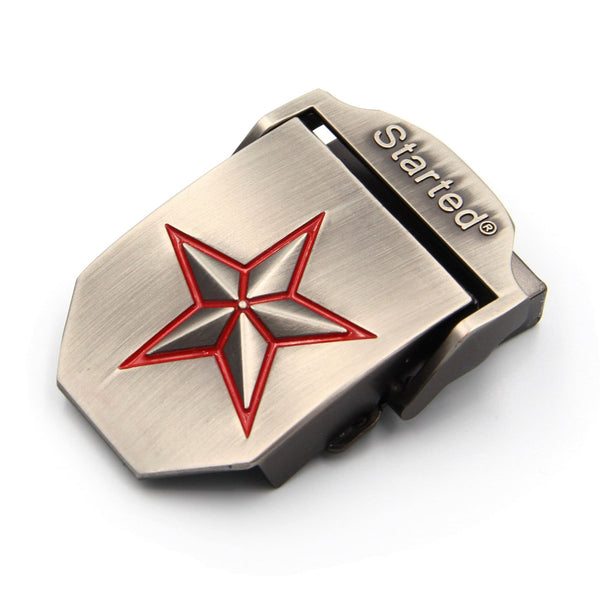 Automatic Buckle Belt - Red Star Big stars Soviet Style Quality - Metal Field