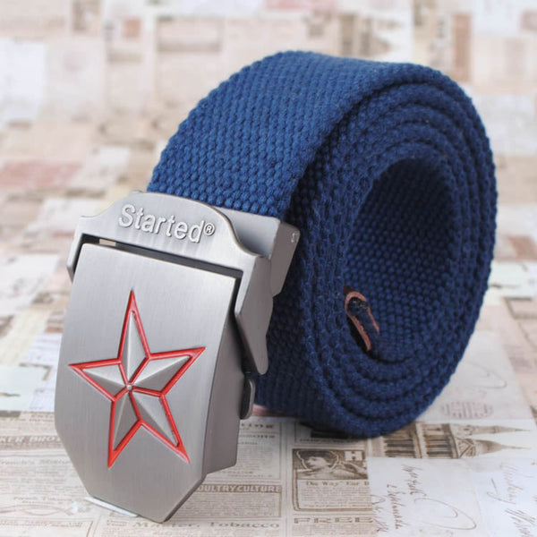 Automatic Buckle Belt - Red Star Big stars Soviet Style Quality - Metal Field