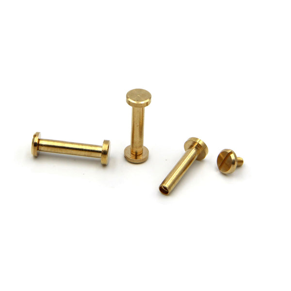 Brass Book Binding Rivets Leather Screws 15/20mm Long - 8*4*20mm / Gold / 1pcs - Screw Rivets