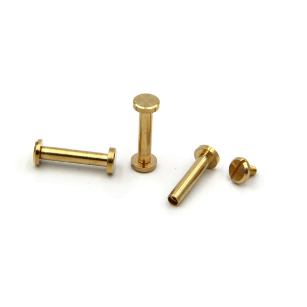Brass Book Binding Rivets Leather Screws 15/20mm Long - 8*4*20mm / Gold / 1pcs - Screw Rivets