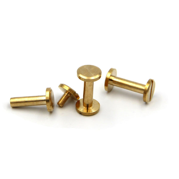 Brass Book Binding Rivets Leather Screws 15/20mm Long - 10*4*15mm / Gold / 1pcs - Screw Rivets