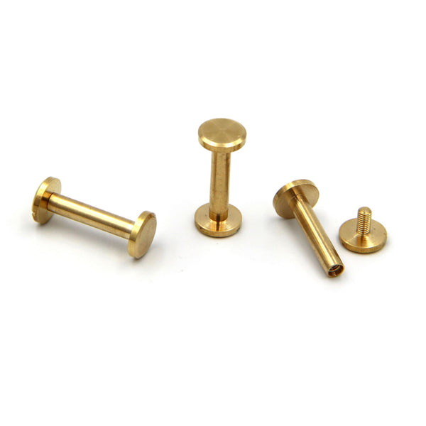 Brass Book Binding Rivets Leather Screws 15/20mm Long - 10*4*20mm / Gold / 1pcs - Screw Rivets