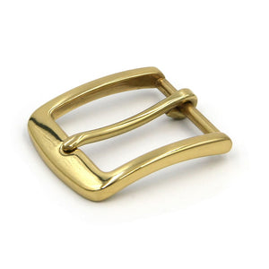 Brass Buckle Glass Finish Gold Color Leather Belt Buckle - Metal Field Shop