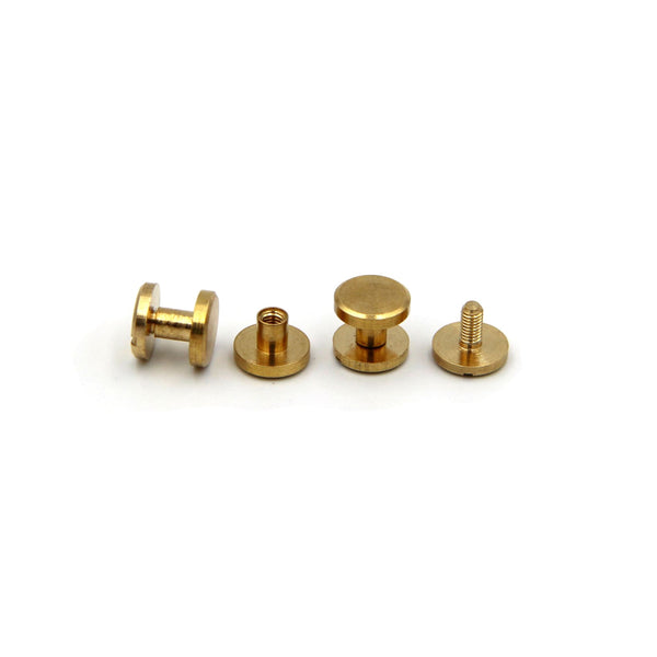 Brass Chicago Screw 10x4x5mm Leather Craft Screws Rivets - Gold / 1pcs - Concho