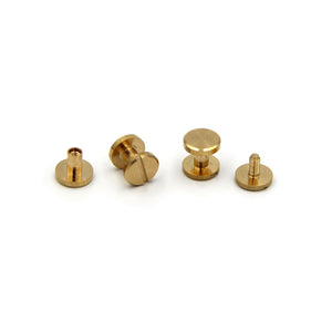 Brass Chicago Screw 10x4x6mm Leather Craft Rivets - Gold / 1pcs - Screw Rivets