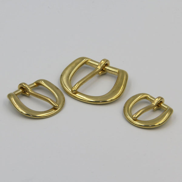 Brass D Buckle Loop D Fastener Closure Leather Bag Hardware 17mm - Belt Buckles Brass