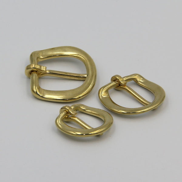 Brass D Buckle Loop D Fastener Closure Leather Bag Hardware 17mm - Belt Buckles Brass