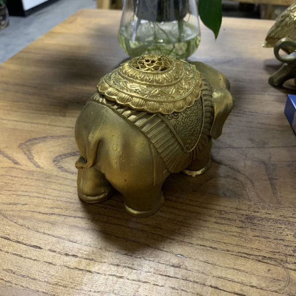 Brass Elephant Incense Burner,Incense Cone Burner Incense Holder - Brass Ornament Statue