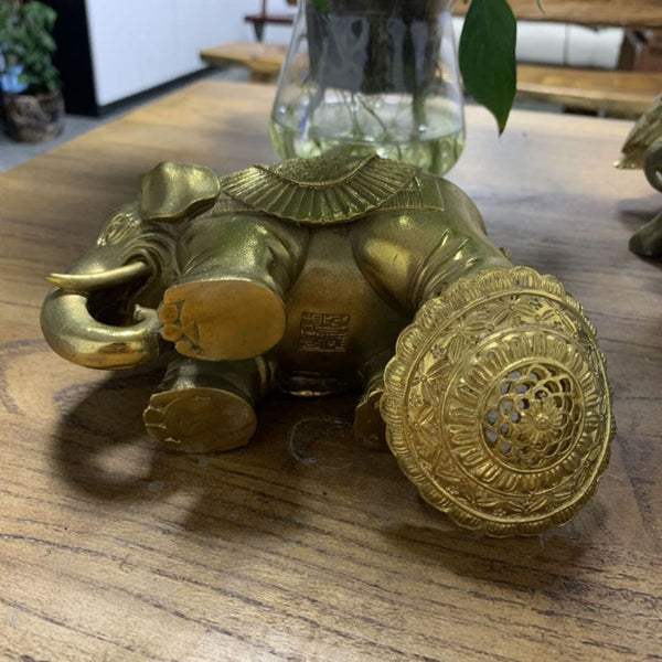 Brass Elephant Incense Burner,Incense Cone Burner Incense Holder - Brass Ornament Statue