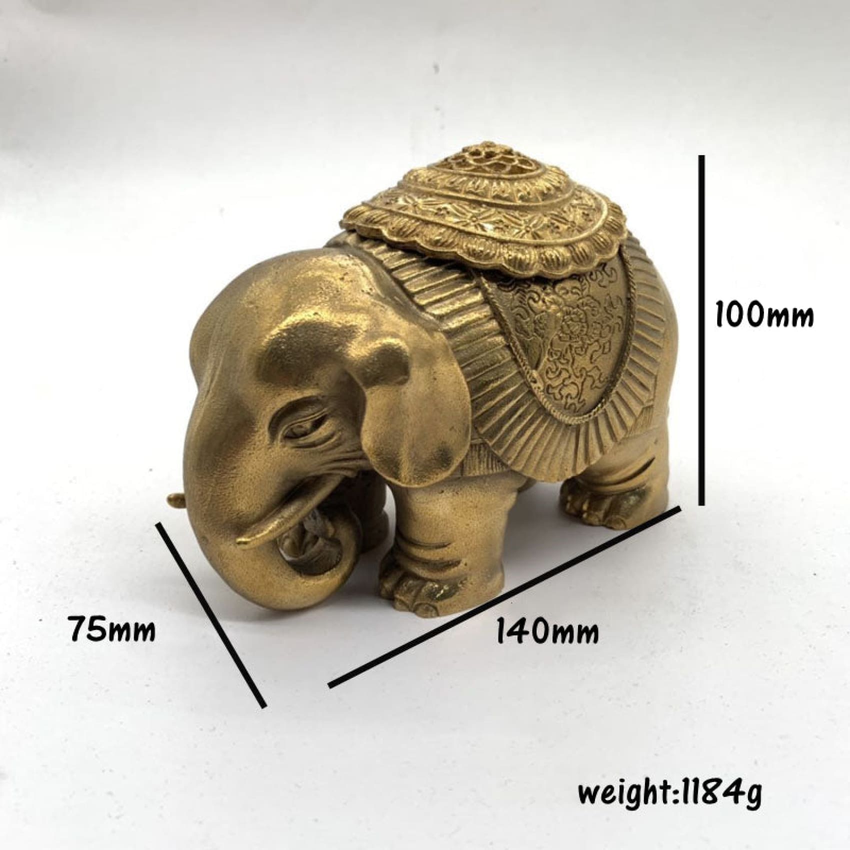 Brass Elephant Incense Burner,Incense Cone Burner Incense Holder - Brass Ornament Statue