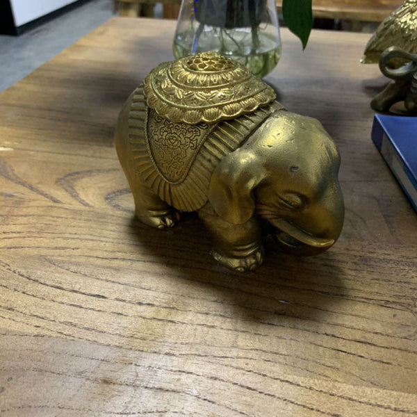 Brass Elephant Incense Burner,Incense Cone Burner Incense Holder - Brass Ornament Statue