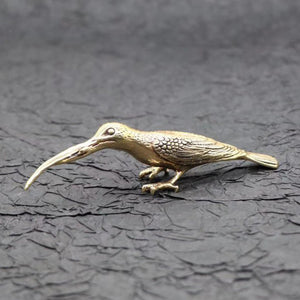 Brass Hummingbird Statue Needle Puer Tea Knife Lifelike Brass Artwork - sculpture