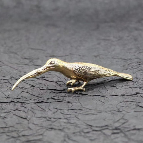 Brass Hummingbird Statue Needle Puer Tea Knife Lifelike Brass Artwork - sculpture