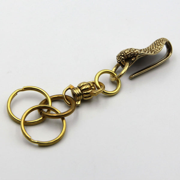 Brass Keychain King Cobra Hook Men Outfit Classic - Metal Field