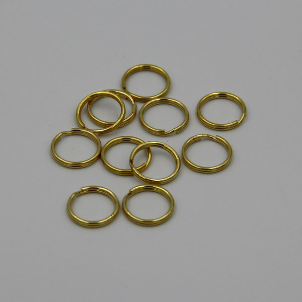 Brass Keyrings Round Circle Split Ring 15mm - Rings / Split Key Rings