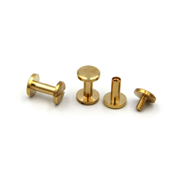 Brass Leather Screw Rivets Bag Hardwares 10x4x10mm - Gold / 1pcs - Leather Screw Rivets