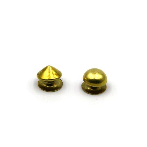 Brass Mushroom Stud&Rivets Snap Buttons for DIY Leather Crafts Repairs Decorations - Accessories