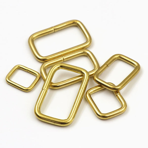 Brass Rectangular Ring Split Loop 26mm Leather Bag Strap Fastener Buckle - O-rings D-rings