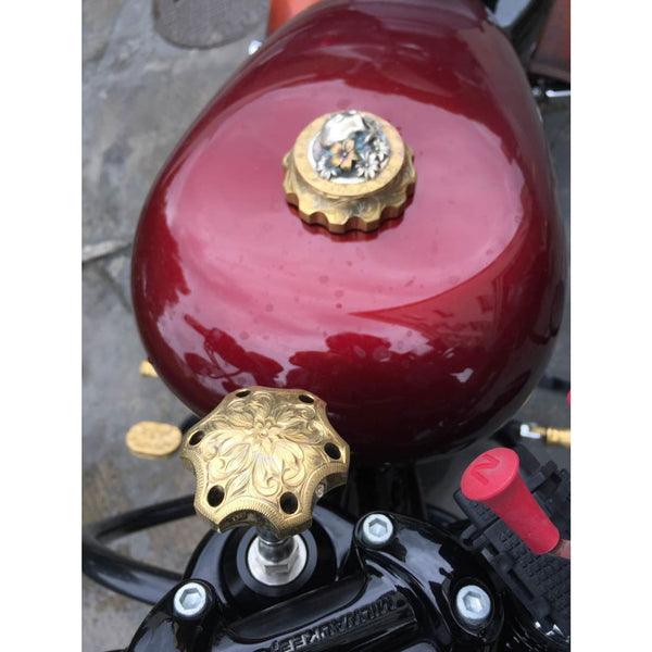 Brass Skull Gas Cap Fuel Tank Caps Cover Mount For Motor Model 883/48/1200