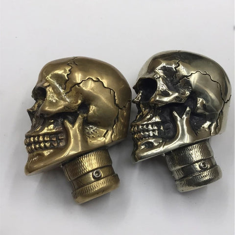 Brass Skull Gear Handle Car Gear Shift Knob - HARLEY BRASS PARTS