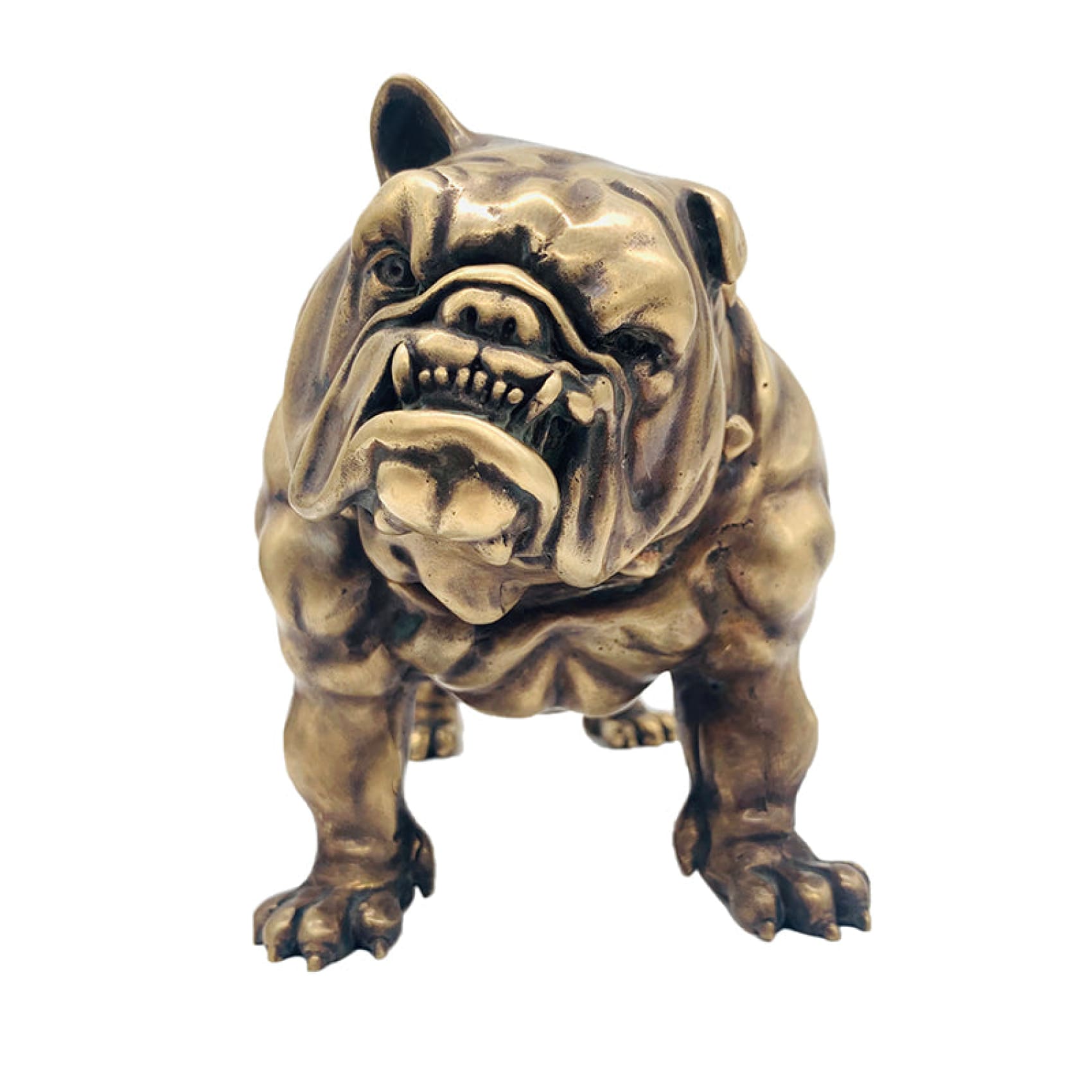Bulldog Figurine Brass Ornament Knick Knack House Office Sculpture 1.6 –  Metal Field Shop