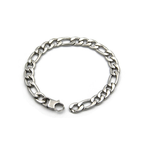 Men's Crucible Stainless Steel Beveled Curb Chain Bracelet Handcrafted Men  Fashion Bracelets – Metal Field Shop