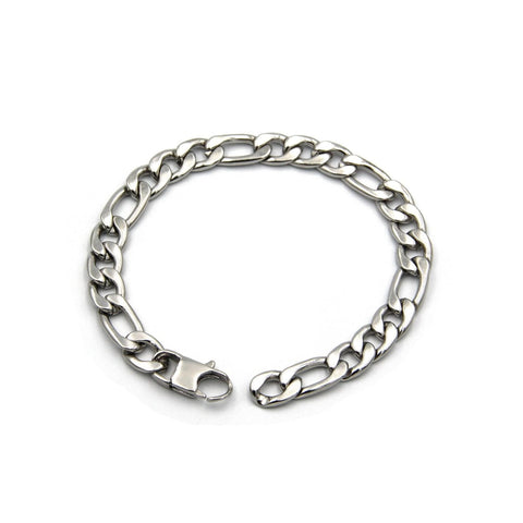 Chain Figaro Bracelet Mens Stainless Steel Custom Cool Best - Metal Field