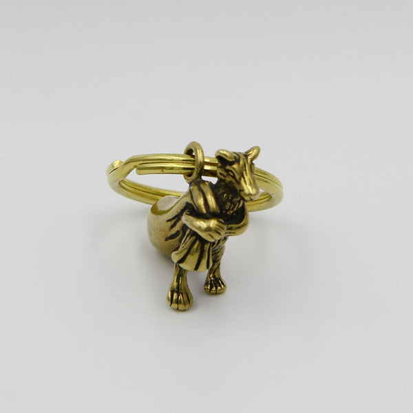 Rich Gold Mouse Copper Keychain Decoration - Metal FieldRich Mouse Key Ring Brass Keychain Decoration