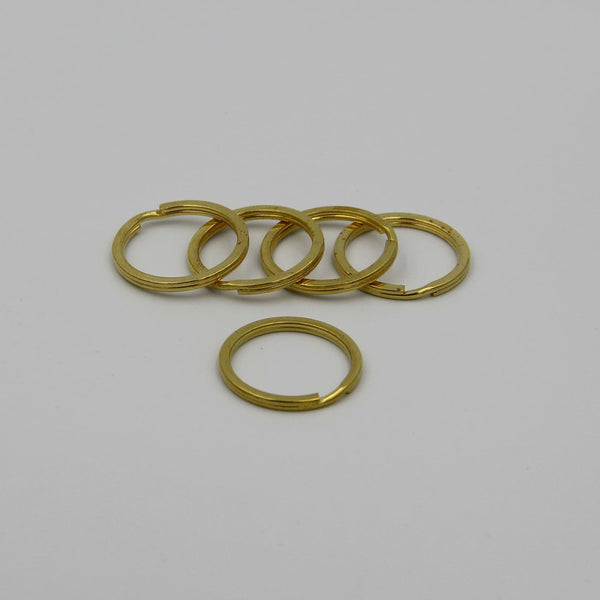 Copper Key Rings Split Ring Brass Connectors Flat Shape Keyring - 25mm / 1pcs - keyrings