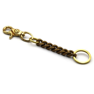Handcrafted Men's Key Chain Snap Clasp with Curb Chain