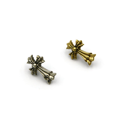 Cross Heart Leather Studs Gold/Silver Leather Decoration Accessories 14x24mm - Metal Field