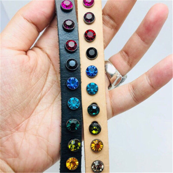 Crystal Rhinestone Rivet Snap Rapid Rivets Leather Repair Sutds 8x6mm Leather Decoration Accessories - Screw Rivets