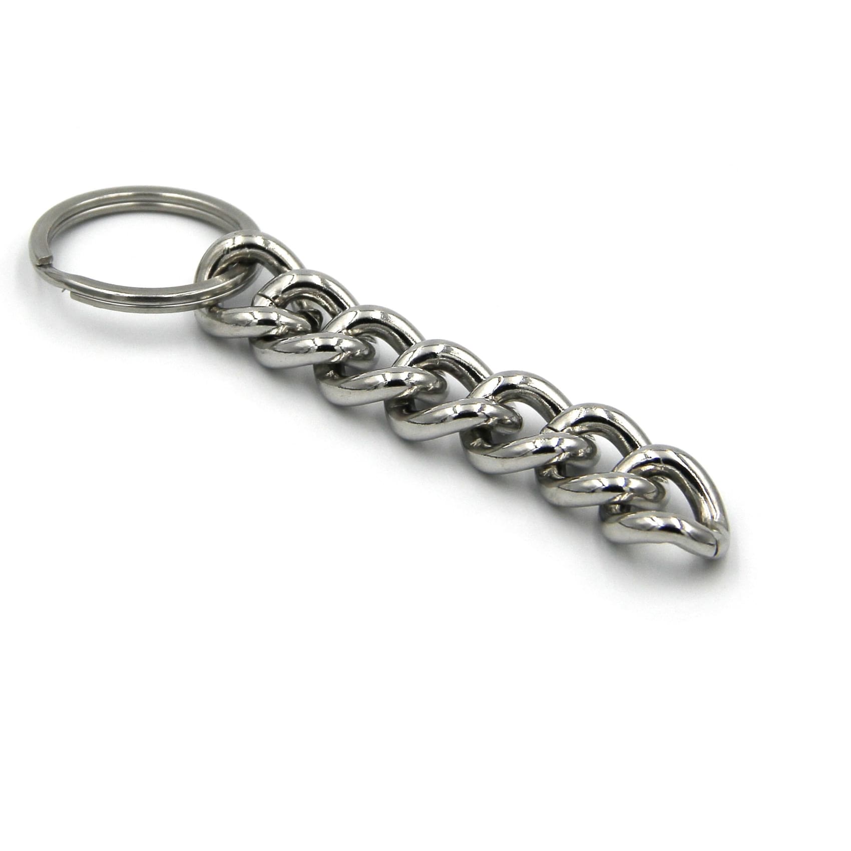 Curb Stainless Silver Keychain Rings For Craft Customizable Accessories - Keychains