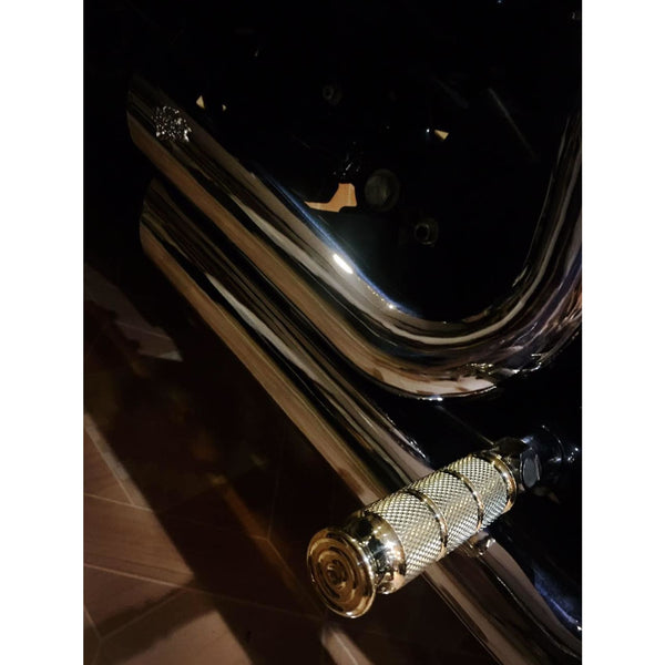 Custom Brass Handlebar Grips+Foot Pedal+Shift Peg 5pcs/Set - motorcycle brass parts
