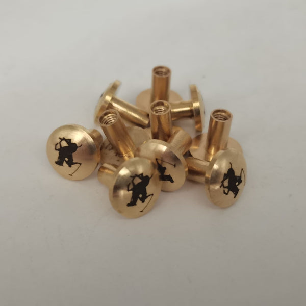 Custom Icon/Logo Brass Chicago Screws Leather Belts Fastener Rivets 10x(4-15)mm - Rivets