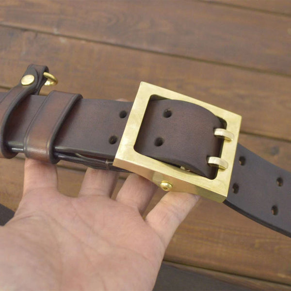 Customized Size Western Leather Belt with Durable Handmade Buckle - Belts