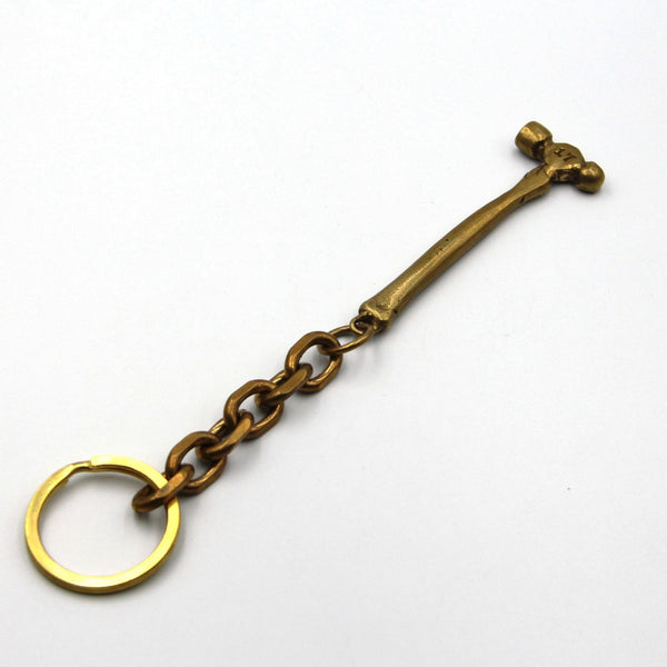 EDC Hammer Keychain Solid Brass Cool Key Holders Metal Hook - Metal Field