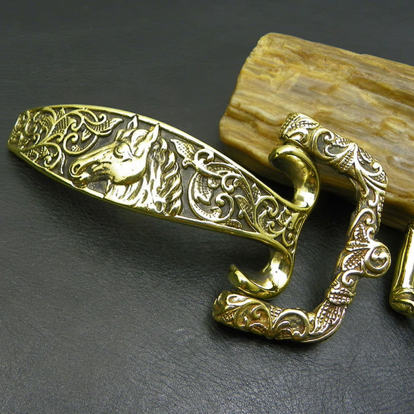 Engraved Littleton Cavalry Bronze Belt Buckles Retro Finish,Handmade Leather Belt Fitting Tool - Belt Buckles Brass