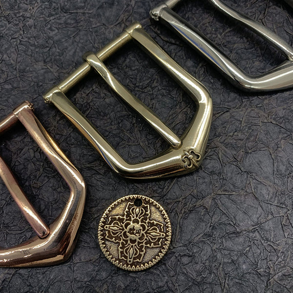 Exquisite Copper Pin Buckle For Leather Craft | Red/Gold/Silver Color 31/35/39mm - Belt Buckle