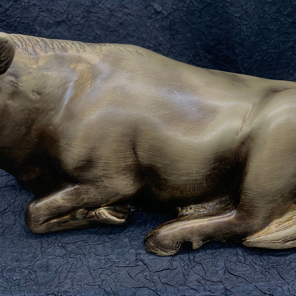 Figurine Bull Knick Knack Cattle House Office Sculpture 1.9kg - Brass Statue