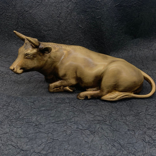 Figurine Bull Knick Knack Cattle House Office Sculpture 1.9kg - Brass Statue