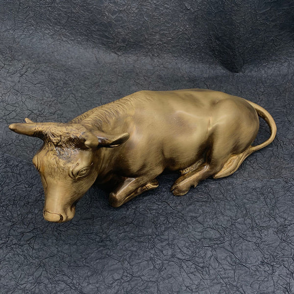 Figurine Bull Knick Knack Cattle House Office Sculpture 1.9kg - Brass Statue