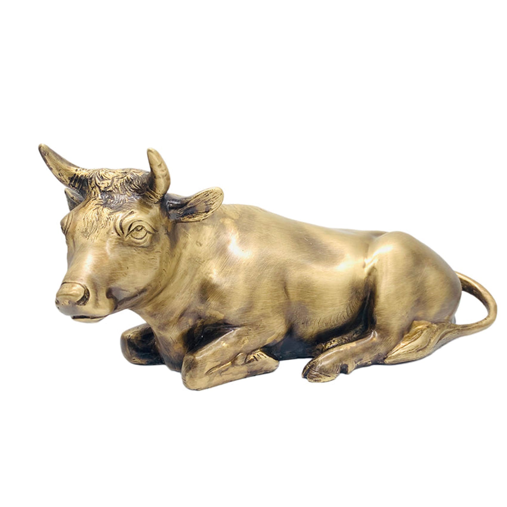 Figurine Bull Knick Knack Cattle House Office Sculpture 1.9kg - Brass Statue