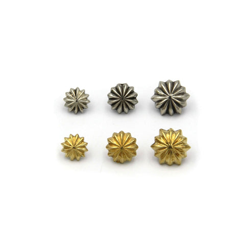 Flower Daisy Studs Pin Back Leather Crafts Decoration Hardwares - Concho