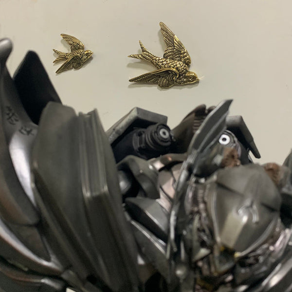 Flying Swallow Wall Decor Hanging Ornament Aged Brass Finish - sculpture