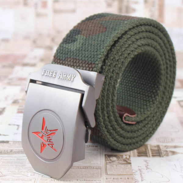 Free Army belt buckle Automatic Canvas belt buckle - Metal Field