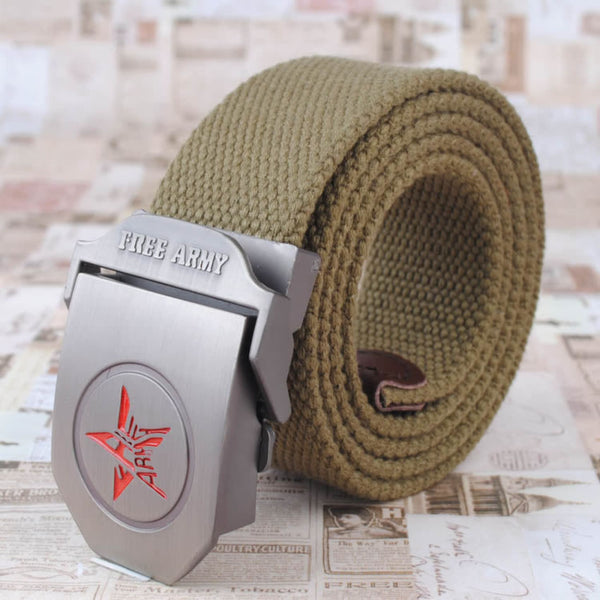 Free Army belt buckle Automatic Canvas belt buckle - Metal Field