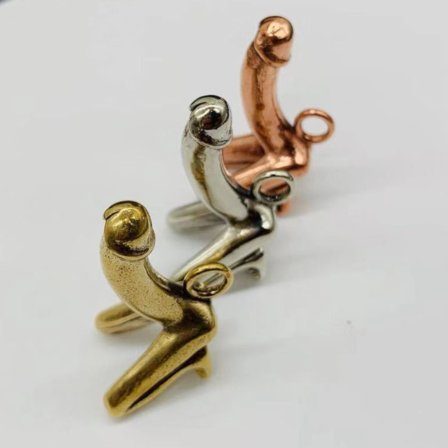 Fun Gift Copper Sexy Penis Keychain Charm Dick Key Chains - Keychains