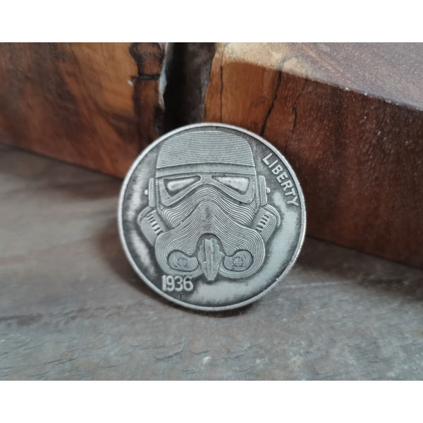 Gas Mask Hobo Coin Vintage Silver Penny - Penny Coins