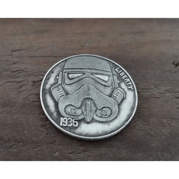 Gas Mask Hobo Coin Vintage Silver Penny - Penny Coins